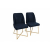 Söögitool Kalune Design Madrid 138, 49 x 50 x 90 cm, läikiv, kuldne/tumesinine