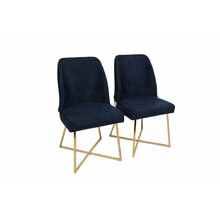 Söögitool Kalune Design Madrid 138, 49 x 50 x 90 cm, läikiv, kuldne/tumesinine