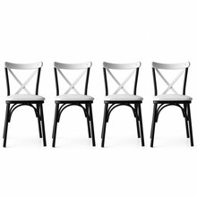 Söögitoolide komplekt Kalune Design Ekol 1334, 40 x 42 x 81 cm, valge/must, 4 tk
