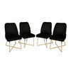 Toolide komplekt Kalune Design Madrid, 4 tk, läikiv, kuldne/must, 49 x 50 x 90 cm