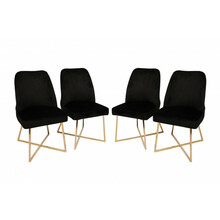 Toolide komplekt Kalune Design Madrid, 4 tk, läikiv, kuldne/must, 49 x 50 x 90 cm