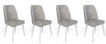 Toolide komplekt Kalune Design Alfa 498 V4, 49 x 50 x 90 cm, matt, valge/hall, 4 tk