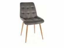 Söögitoolide komplekt Signal Meble Chic D Velvet, 58 x 50 x 88 cm, hall/pruun