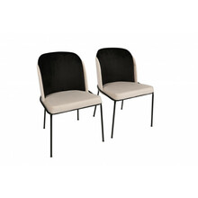 Söögitoolide komplekt Kalune Design Dore 118, 55 x 54 x 86 cm, must/kreemjas, 2 tk