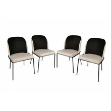 Söögitoolide komplekt Kalune Design Dore, must/kreemjas, 55 x 54 x 86 cm, 4 tk