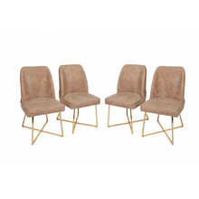 Söögitoolide komplekt Kalune Design Madrid 135, 49 x 50 x 90 cm, läikiv, pruun/kuldne, 4 tk