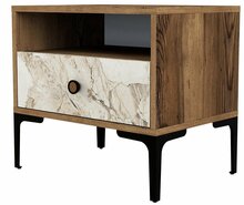 Öökapp Kalune Design Lizbon 531, 40 x 56 x 50.8 cm, valge/pähkel/beež