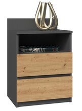 Öökapp Top E Shop M1, 40 x 32 x 59 cm, antratsiit/tamm
