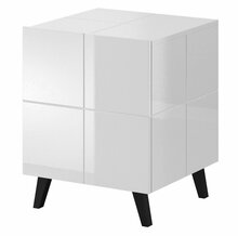 Öökapp Cama Meble Reja, 46 x 45 x 57.5 cm, valge läikiv