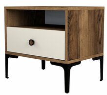 Öökapp Kalune Design Lizbon 533, 40 x 56 x 50.8 cm, kreem/pähkel
