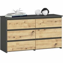 Kummut Akord CL100 6SZSZ, 100 x 35 x 57 cm, tumehall/tamm