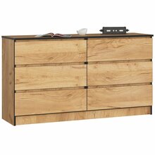 Kummut Akord K140 6SZSZ, 40 x 138 x 77 cm, pruun/tamm/must