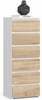 Kummut Akord CL6, 35 x 40 x 109 cm, valge/pruun