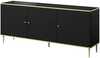 Kummut Cama Meble Glamour, 180 x 40 x 75.5 cm, must/kuldne