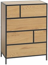 Kummut Home4You Hedvig 40830, 70 x 40 x 95 cm, must/hele pruun