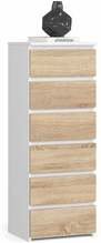 Kummut Akord CL6, 35 x 40 x 109 cm, valge/pruun