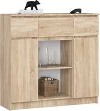 Kummut Akord K100 2D 3SZ 1P, 101 x 35 x 98 cm, liivakarva/pruun
