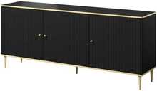 Kummut Cama Meble Glamour, 180 x 40 x 75.5 cm, must/kuldne