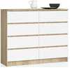 Kummut Akord K120, 120 x 40 x 99 cm, tamme värv/valge