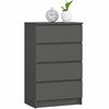 Kummut Akord K60, 40 x 60 x 99 cm, grafiit/must