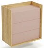 Kummut Halmar Mobius 3S, 78 x 41 x 83 cm, tamm/roosa