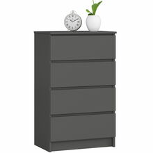 Kummut Akord K60, 40 x 60 x 99 cm, grafiit/must