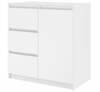 Kummut Top E Shop Malwa 1D3S, 80 x 40 x 75 cm, valge