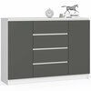 Kummut Akord K140 2D 4SZ CLP, 40 x 138 x 99 cm, valge/hall