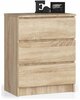 Kummut Akord K60 3 sahtlit, 40 x 60 x 77 cm, sonoma tamm