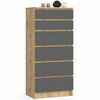 Kummut Akord K60, 60 x 40 x 130 cm, tamm/hall