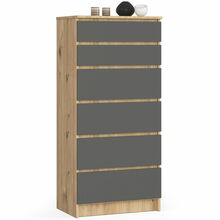 Kummut Akord K60, 60 x 40 x 130 cm, tamm/hall