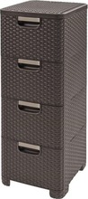 Sahtlikapp Curver Rattan Style, 4 sahtlit, 33 x 38 x 79 cm, tumepruun