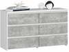 Kummut Akord CL100 6SZ, 100 x 35 x 57 cm, hall/valge