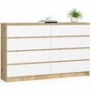 Kummut Akord K160, 40 x 160 x 121 cm, tamm/valge