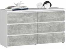 Kummut Akord CL100 6SZ, 100 x 35 x 57 cm, hall/valge