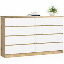 Kummut Akord K160, 40 x 160 x 121 cm, tamm/valge