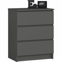 Kummut Akord K60 3SZSZ, 60 x 40 x 77 cm, hall grafiit