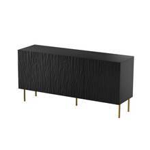 Kummut Cama Meble Jungle KOM152CZ, 152 x 40.5 x 74.5 cm, matt must/kuldne