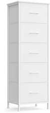 Kummut Songmics, 30 x 39,6 x 116,7 cm, 5 riidest sahtliga, valge