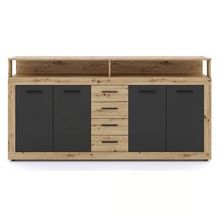 Kummut Mebel Elite Blago, 190 cm, nelja uksega, tamm/must