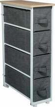 Vannitoariiul 5five Simply Smart, 4 tekstiilsahtliga, 48 x 20 x 75 cm, hall/valge/pruun