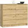 Kummut Akord K120 8SZ CLP, tamm/helepruun, 40 x 120 x 99 cm