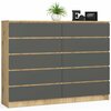 Kummut Akord K160 10, 40 x 160 x 121 cm, 10 sahtliga, pruun/tumehall