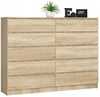 Kummut Akord K160 10SZ CLP, 40 x 160 x 121 cm, sonoma tamm