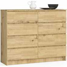 Kummut Akord K120 8SZ CLP, tamm/helepruun, 40 x 120 x 99 cm