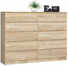 Kummut Akord K160 10SZ CLP, 40 x 160 x 121 cm, sonoma tamm