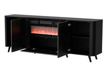 Kummut Cama Meble Volare, 200 x 39 x 75 cm, must/san sebastian + kamin