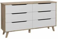 Kummut Forte Scandinavian, 42 x 154.7 x 86.3 cm, valge/puit