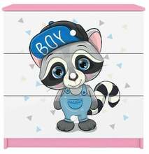 Kummut Kocot Kids Babydreams Raccoon, 41 x 80 x 80.5 cm, valge/roosa