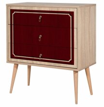 Kummut Kalune Design Trio 621, 40 x 80 x 90 cm, tamm/punane